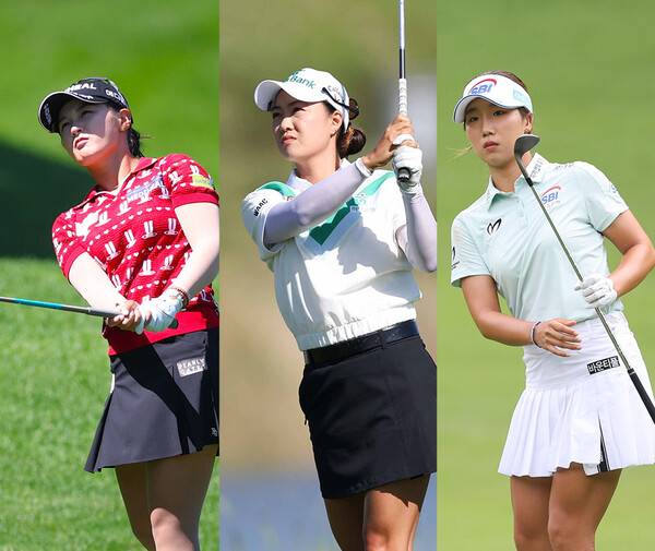 2025년 한국여자프로골프(KLPGA) 투어 하나금융그룹 챔피언십에 출전하는 박현경, 이민지(호주), 이동은 프로. 사진제공=KLPGA&nbsp;(사진을 무단으로 사용하지 마십시오.)