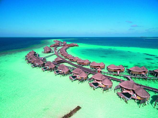 콘스탄스 할라벨리 리조트의 워터빌라 전경