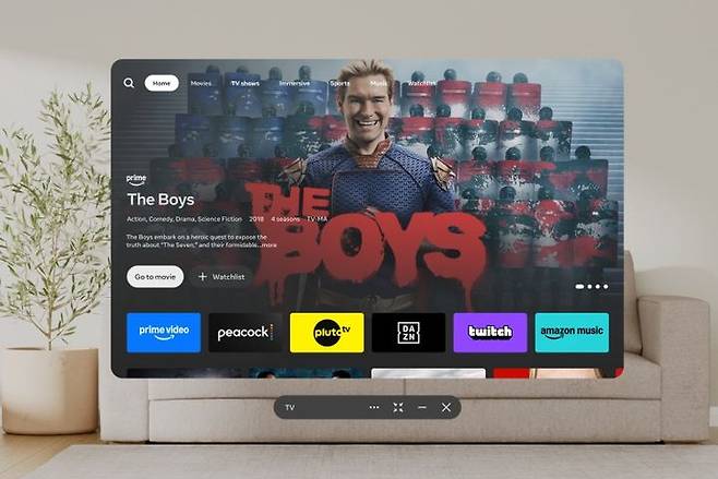[서울=뉴시스] 메타 가상현실(VR) TV 앱 '메타 호라이즌 TV' (사진=메타 제공) *재판매 및 DB 금지