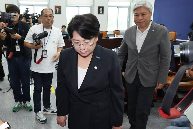 9월7일 조국혁신당 김선민 당대표 권한대행과 서왕진 원내대표 등 당 지도부가 사퇴했다. ⓒ연합뉴스