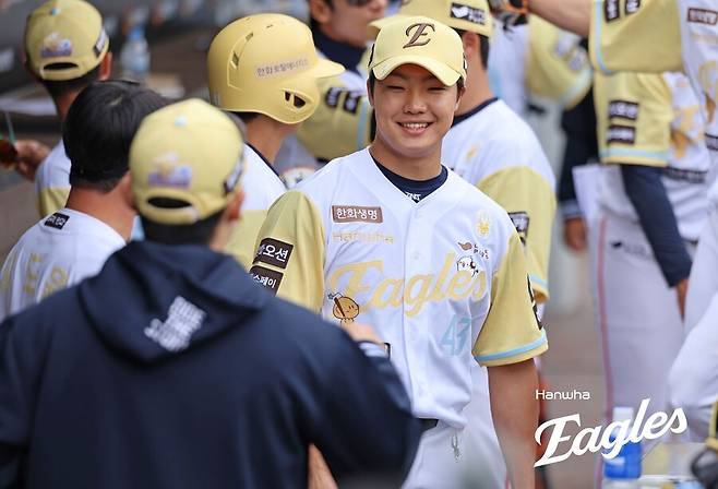 ▲ 내년 성장 모습이 큰 기대를 모으고 있는 정우주 ⓒ한화이글스