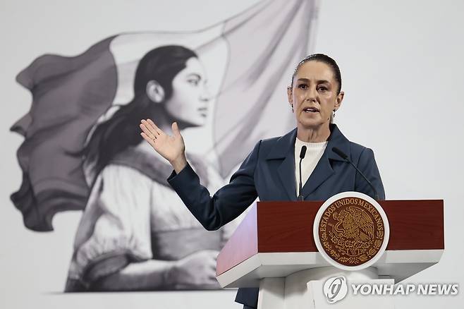 17일(현지시간) 정례 기자회견하는 멕시코 대통령 [멕시코시티 EPA=연합뉴스. 재판매 및 DB 금지]