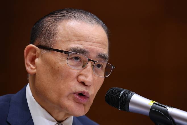 위성락 안보실장, 대통령 UN 총회 순방 일정 관련 브리핑     (서울=연합뉴스) 김도훈 기자 = 위성락 국가안보실장이 19일 용산 대통령실에서 이재명 대통령 UN 총회 순방 일정 관련 브리핑을 하고 있다. 2025.9.19     superdoo82@yna.co.kr (끝)