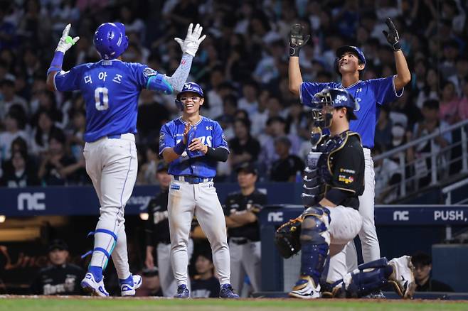 18일 창원 NC전에서 추격의 3점포를 쏘아 올린 디아즈. 삼성 제공