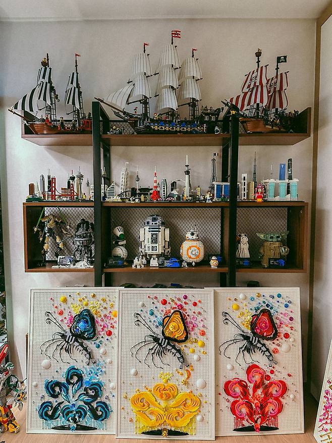 레고 작품으로 인테리어한 선지우 디자이너의 집 / 사진=권효정 여행+ 기자