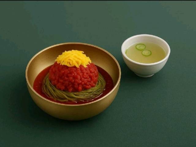 AI를 통해 생성된 음식 이미지로 추정되는 배달앱 메뉴 사진.