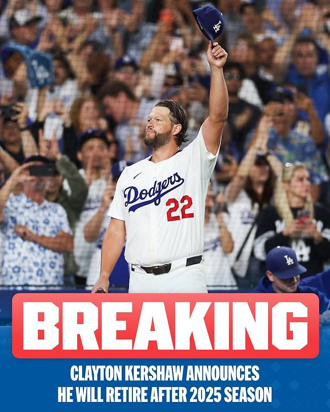 클레이튼 커쇼. 사진=메이저리그 공식 SNS