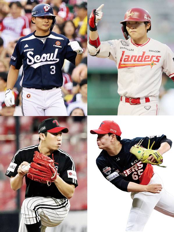 두산 임종성·SSG 정준재·KIA성영탁·LG 박명근(왼쪽 위부터 시계방향순).  각 구단 제공