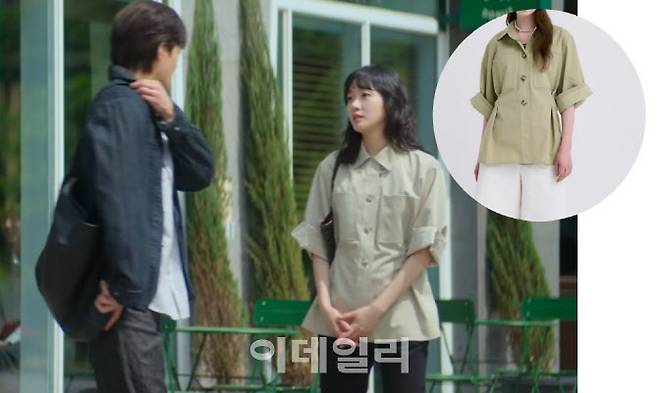 넷플릭스 시리즈 ‘은중과 상연’ 중 은중이 대화를 나누는 장면과 제품 이미지 (사진=블로그·한섬 홈페이지 캡처)