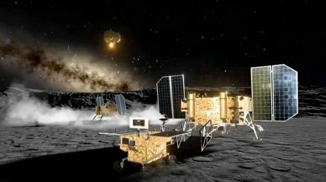 달 남극으로 향하는 창어 7호 임무를 상상한 이미지 (출처=CCTV)