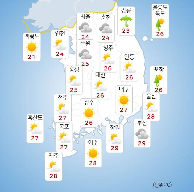 ⓒ기상청 오늘(20일) 오후 날씨