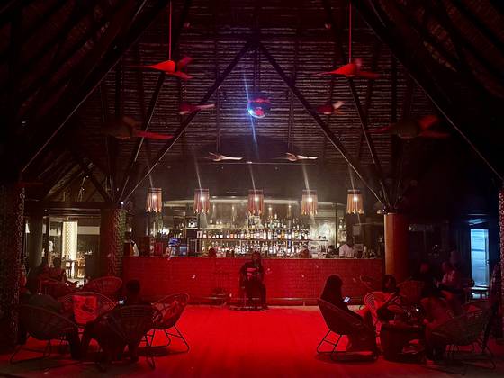 몰디브 콘스탄스 무푸시 리조트에서의 저녁 라이브 공연. 가수 아딜은 ″어떤 신청곡이든, 거리낌 없이 던지시라″고 했다. 그는 핑크 플로이드의 ''위시 유 워 히어', 스팅의 '잉글리쉬맨 인 뉴욕' 등을 불렀다. 김홍준 기자