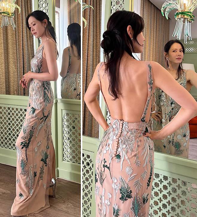 손예진이 제82회 베니스국제영화제의 영화 '어쩔수가없다' 프리미어 상영회 비하인드 사진을 공개했다. /사진=손예진 인스타그램