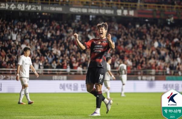 이날 첫골이자 결승골을 뽑아낸 이호재가 포효하고 있다. 사진=한국프로축구연맹 제공