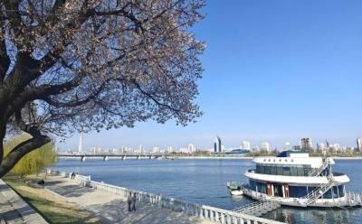 주북 중국대사관에 게시된 대동강 사진. (주북 중국대사관 홈페이지 갈무리)