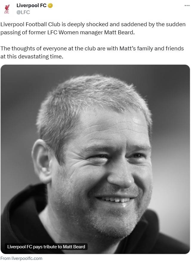 맷 비어드 전 리버풀 위민 감독. (리버풀 SNS 캡처)