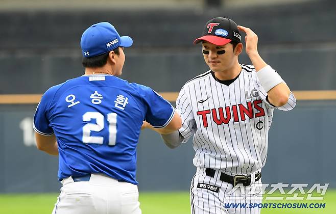 왕조시절 오승환 뒤를 든든하게 지켰던 박해민이 존경하는 선배와 마지막 인사를 나눴다.