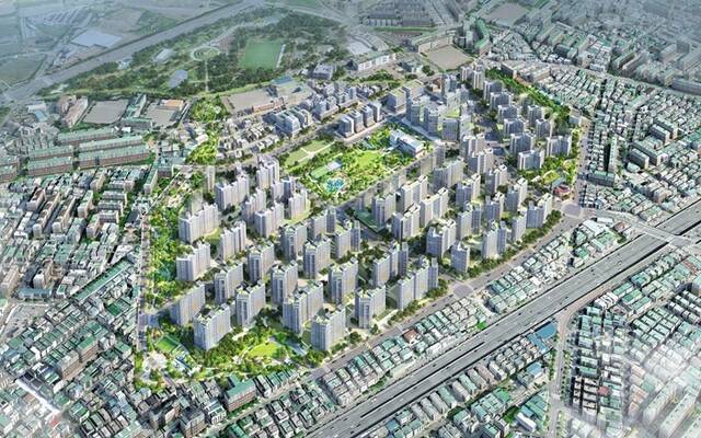 올해 군부대 이전을 완료하고 2028년까지 4000가구를 공급하는 게 목표였지만 태영건설이 워크아웃을 신청하면서 사업이 진행되지 않고 있다. 이에 부천시는 사업시행 기간을 2027년 환지처분일에서 2030년으로 연장했다. 사진은 오정 군부대 이전 및 도시개발사업 조감도. /부천시청