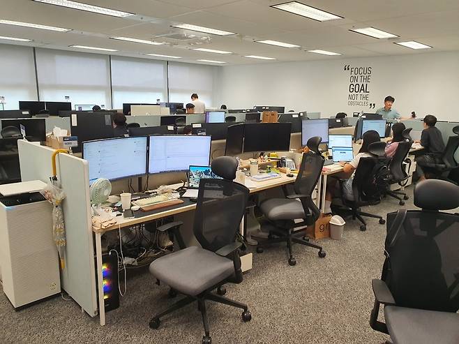 키오스크 사업본부 직원들이 근무하고 있다. 윤현주 기자