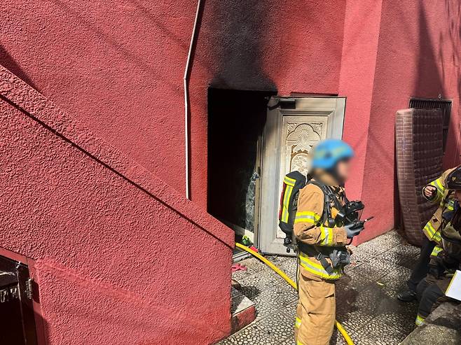 화재 현장. 부산경찰청 제공