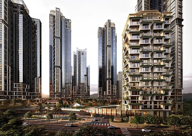 현대건설의 압구정 2구역 재건축 북측 투시도. 현대건설