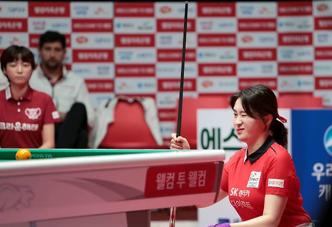 6세트 여자단식 승리로 SK렌터카 6연승을 완성한 강지은 [PBA 제공. 재판매 및 DB 금지]