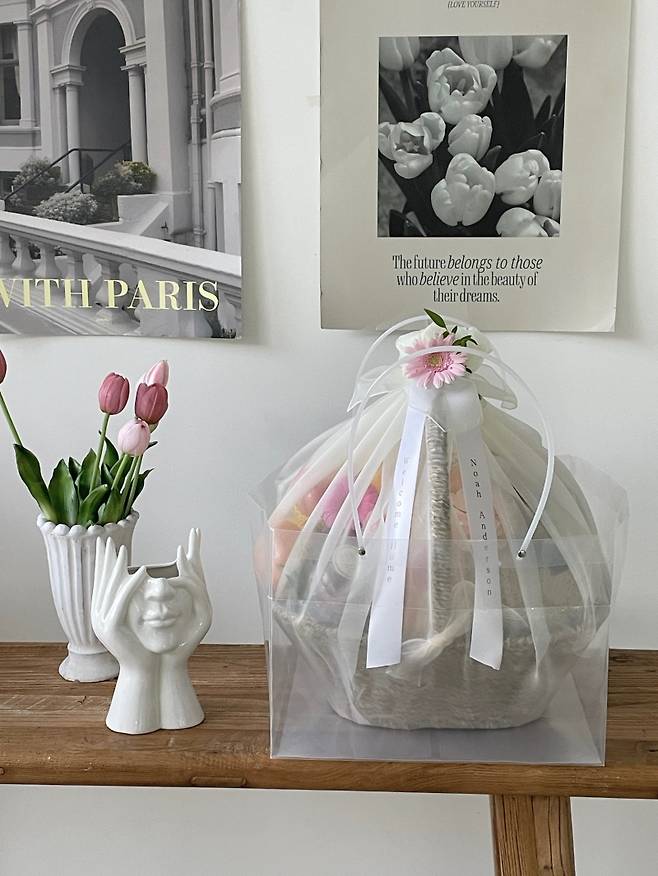 앤더슨의 아내 출산 당시 구단이 보낸 과일바구니 선물. SSG 제공