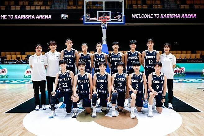 [서울=뉴시스] 한국 16세 이하(U-16) 여자 농구 대표팀. (사진 = FIBA 홈페이지 캡처) *재판매 및 DB 금지