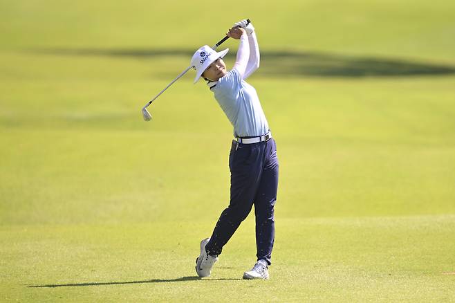 이소미가 지난 20일 열린 LPGA 투어 월마트 NW 아칸소 챔피언십 1라운드 도중 14번 홀에서 샷을 하고 있다. 게티이미지코리아