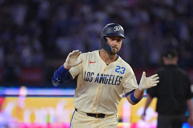 LA 다저스 외야수 마이클 콘포토. Imagn Images연합뉴스