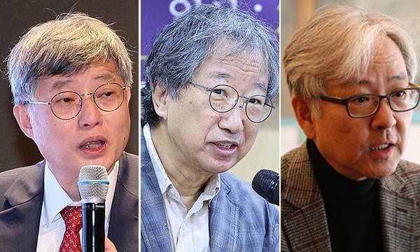 장영수 교수(왼쪽부터), 한상희 교수, 홍성걸 교수