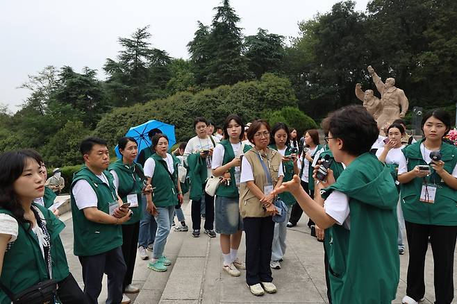 중국 난징 항일항공열사기념관 찾은 답사단 [촬영 한종구 기자]