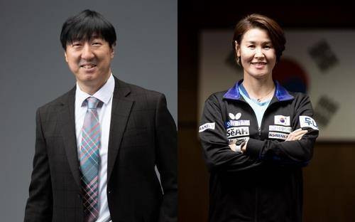 탁구 남녀 대표팀 사령탑인 오상은 감독(왼쪽)과 석은미 감독 [대한탁구협회 제공. 재판매 및 DB 금지]