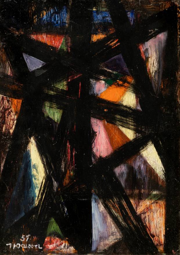 강용운 ‘부활’ 1957, 목판에 유채, 33.3x24.2cm