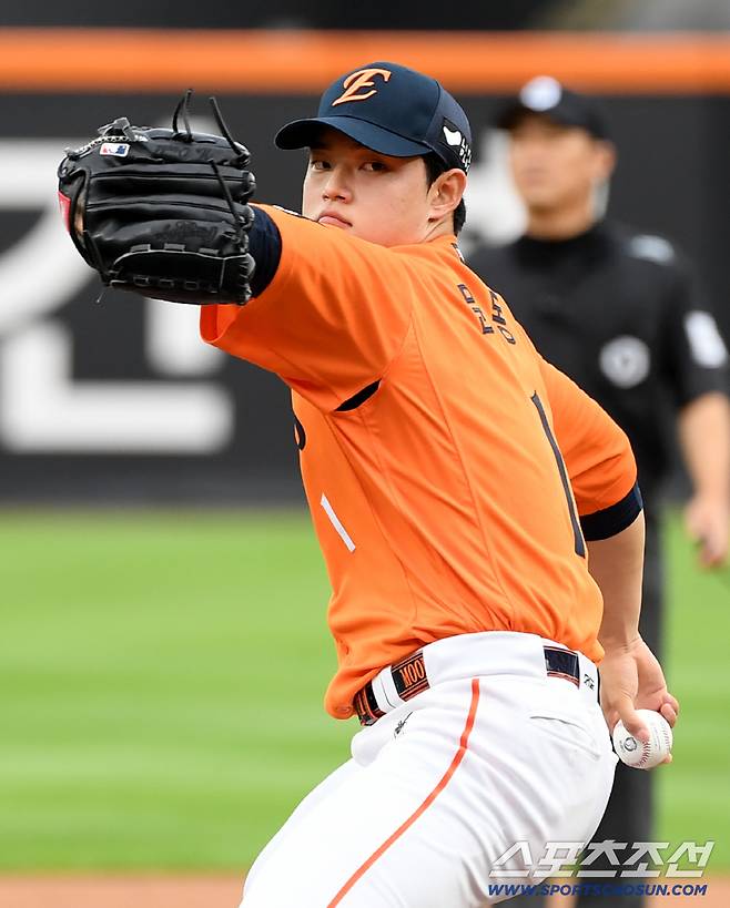 14일 대전 한화생명볼파크에서 열린 한화 이글스와 키움 히어로즈의 경기. 한화 문동주가 역투하고 있다. 대전=박재만 기자 pjm@sportschosun.com/2025.09.14/