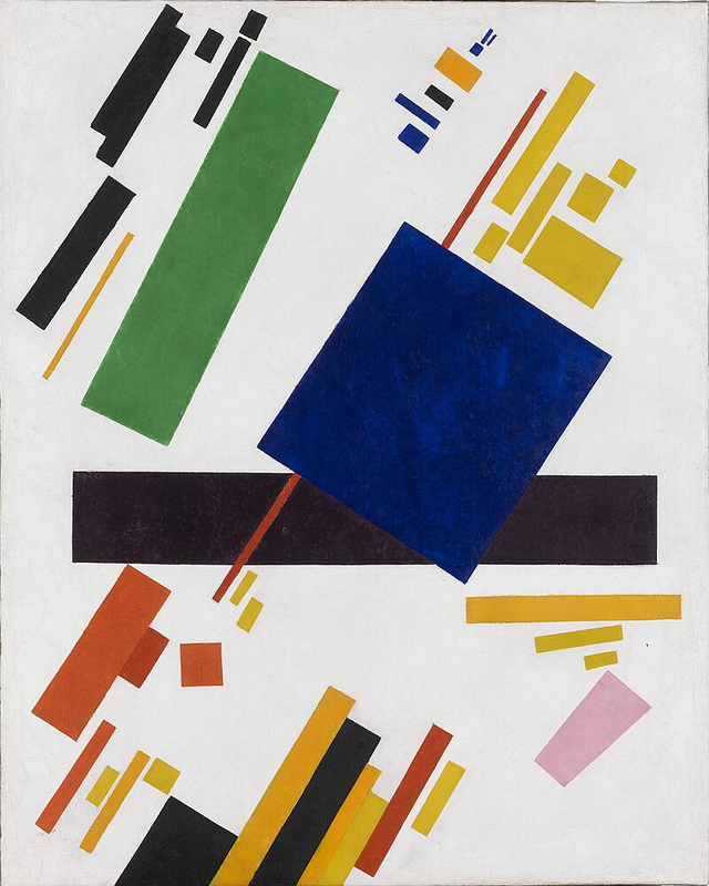 카지미르 말레비치(Kazimir Malevich), ‘절대주의 구성’(Suprematist Composition). 1916년. 캔버스에 유채. 세로 88.5 × 가로 71 cm. 개인 소장.