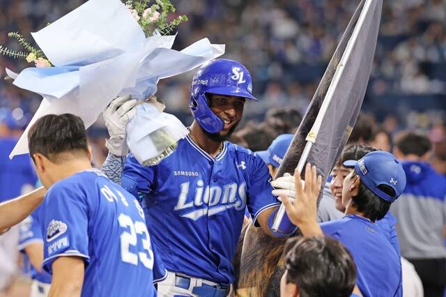 외국인 타자 최초 50홈런에 도전하는 삼성 라이온즈 르윈 디아즈. 삼성 라이온즈 제공