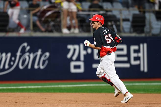 24일 고척 키움전에서 시즌 18호 홈런을 때려낸 오선우. KIA 제공