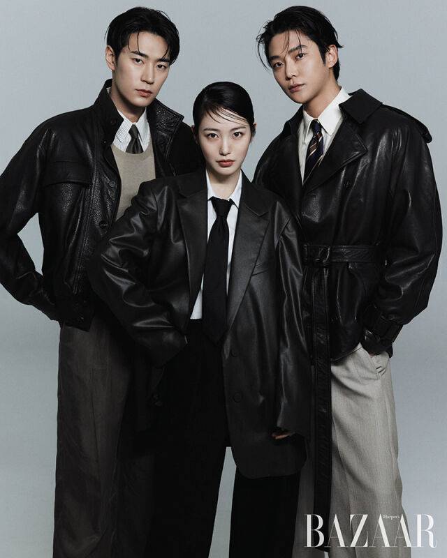 왼쪽부터 배우 박서함, 신예은, 로운의 화보 / 하퍼스바자 코리아