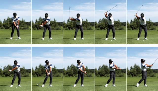 김홍택의 아이언 샷 연속 스윙. 사진 제공=민수용 KPGA 공식사진기자