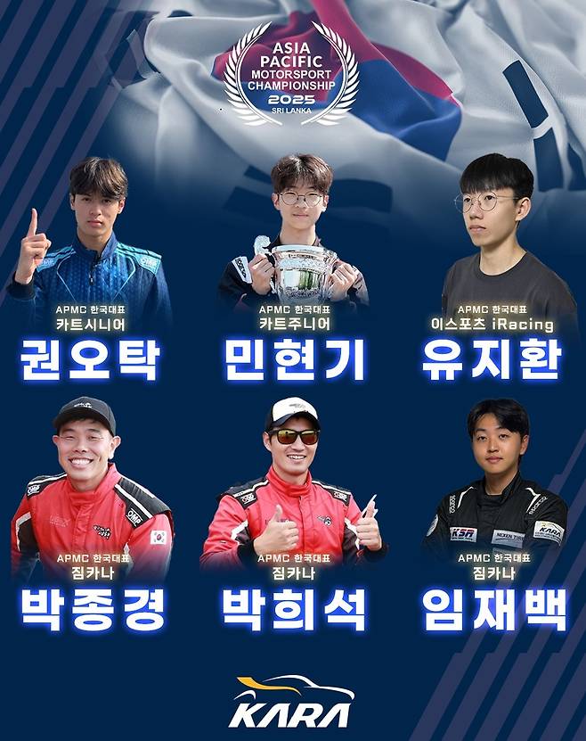 2025 APMC에 출전하는 한국 대표팀 선수단 [대한자동차경주협회 제공. 재판매 및 DB 금지]