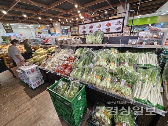 ▲ 24일 찾은 울산 남구 한 대형마트에서 소비자들이 채소류를 둘러보고 있다.