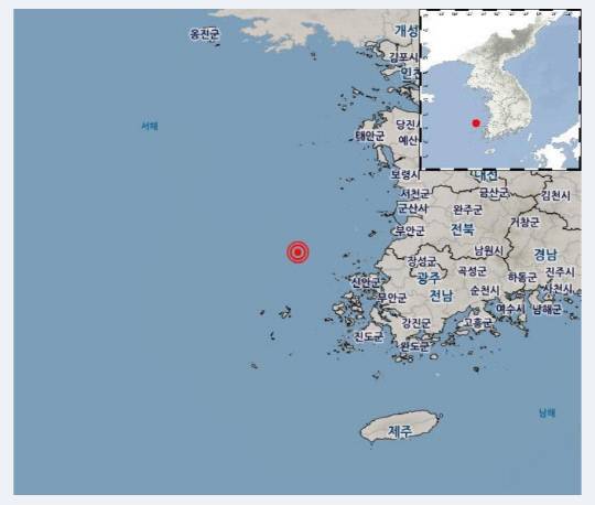 지진 발생 위치. 기상청 제공