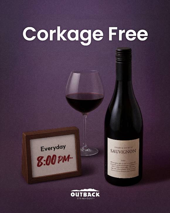 아웃백 스테이크하우스가 저녁 8시 이후 콜키지 프리 서비스를 도입한다. [사진=다이닝브랜즈그룹]