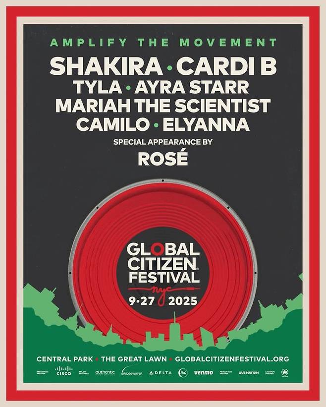 [서울=뉴시스] '글로벌 시티즌 페스티벌 2025' 포스터 캡처. (사진 = '글로벌 시티즌' 소셜 미디어 캡처) 2025.09.25. photo@newsis.com *재판매 및 DB 금지