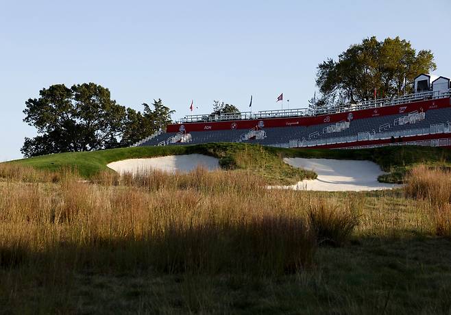 베스페이지 블랙  18번 홀 그린. UPI