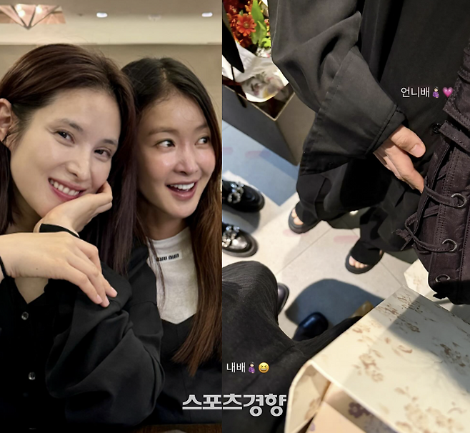 가수 거미와 배우 이시영. SNS