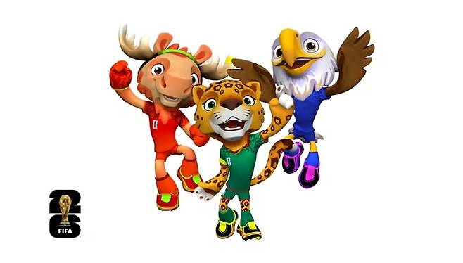 북중미 월드컵 마스코트 메이플, 자유, 클러치(왼쪽부터). 사진 | 국제축구연맹 홈페이지