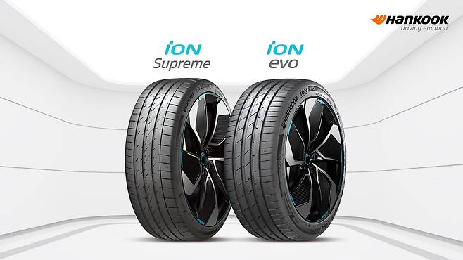 한국타이어가 BMW 뉴 i4에 신차용 타이어로 공급하는 전기차 전용 타이어 모습. /한국타이어 제공