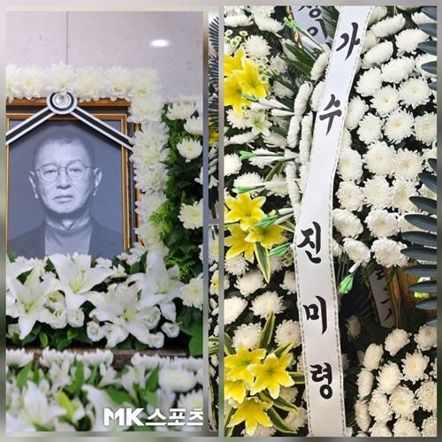 가수 진미령이 고(故) 전유성의 빈소에 근조화환을 보내며 32년 인연의 깊은 애도를 전했다. 사진= 공동취재단 / KBS 희극인실